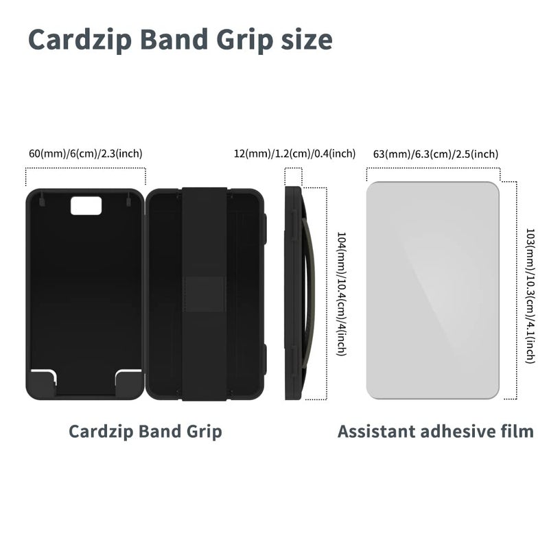 Sinjimoru Cell Phone Card Holder Wallet Case, Secure Silicone Phone Stand, Black with Olive Grey Band - Image 5